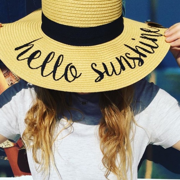 A Mermaid's Epiphany Accessories - Hello Sunshine | Floppy Embroidered Sun Hat